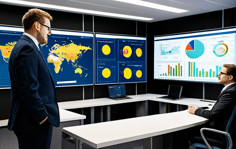 Data-Driven Decision Making**
"A modern government office, showcasing data visualization dashboards and analysts working collaboratively. Focus on screens displaying charts and graphs illustrating policy impact. Professional attire, fully clothed, appropriate content, safe for work, perfect anatomy, natural proportions, professional, data-driven, high-quality."
**